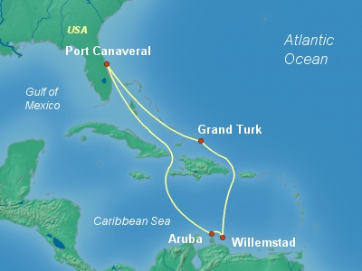 Caribbean Cruise Itinerary Map