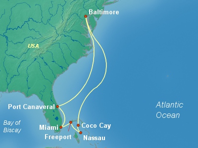 Bahamas Cruise Itinerary Map