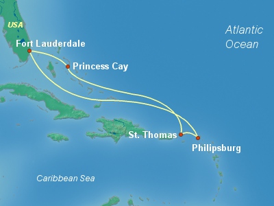 Caribbean Cruise Itinerary Map
