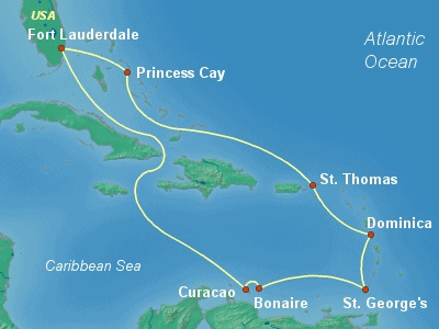 Caribbean Cruise Itinerary Map