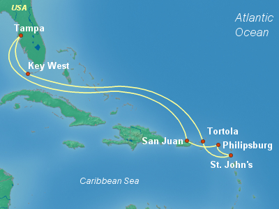Caribbean Cruise Itinerary Map