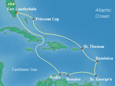 Caribbean Cruise Itinerary Map