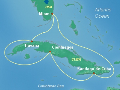 Cuba Cruise Itinerary Map