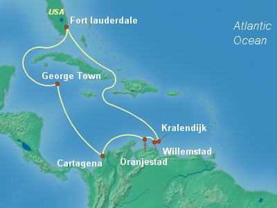 Caribbean, Bahamas Cruise Itinerary Map