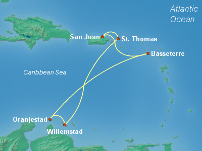 Caribbean Cruise Itinerary Map