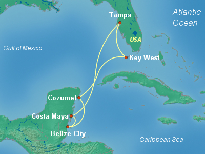 Caribbean Cruise Itinerary Map