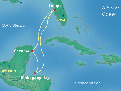 Caribbean Cruise Itinerary Map