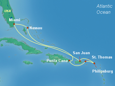 Caribbean Cruise Itinerary Map