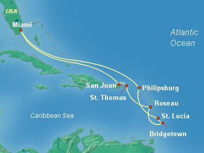 Caribbean Cruise Itinerary Map