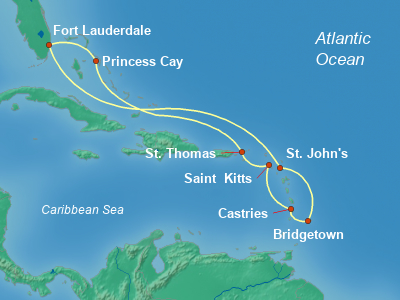 Caribbean Cruise Itinerary Map