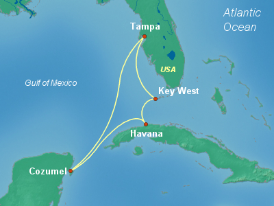 Cuba Cruise Itinerary Map
