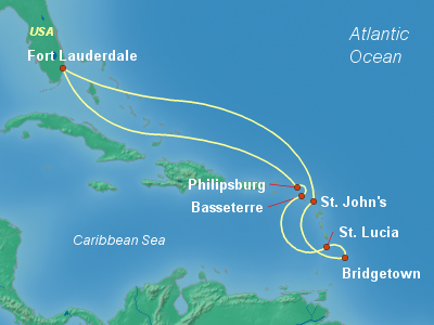 Caribbean Cruise Itinerary Map