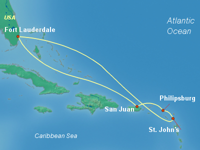 Caribbean Cruise Itinerary Map