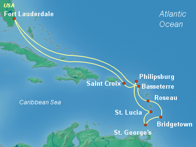 Caribbean Cruise Itinerary Map
