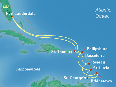 Caribbean Cruise Itinerary Map