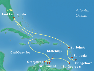 Caribbean Cruise Itinerary Map