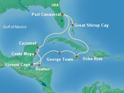 Caribbean Cruise Itinerary Map