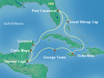 Caribbean Cruise Itinerary Map