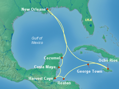 Caribbean Cruise Itinerary Map