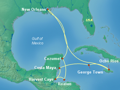 Caribbean Cruise Itinerary Map