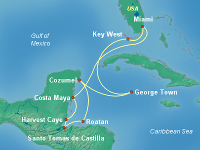 Caribbean Cruise Itinerary Map