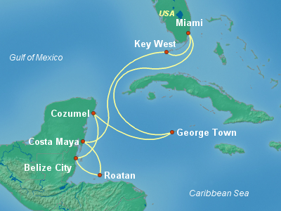 Caribbean Cruise Itinerary Map