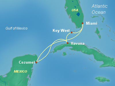Cuba Cruise Itinerary Map
