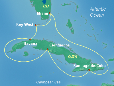 Cuba Cruise Itinerary Map