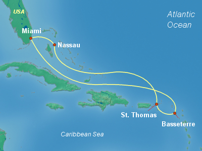 Caribbean Cruise Itinerary Map