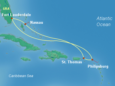 Caribbean Cruise Itinerary Map
