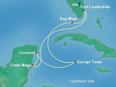 Caribbean Cruise Itinerary Map
