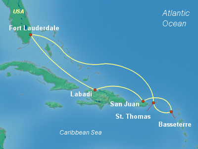 Caribbean Cruise Itinerary Map