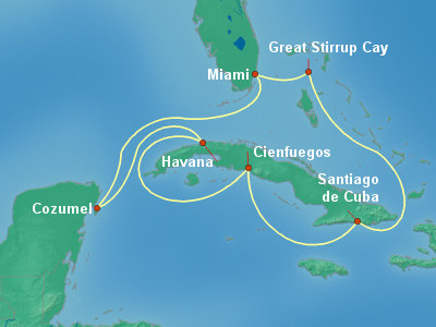 Cuba Cruise Itinerary Map