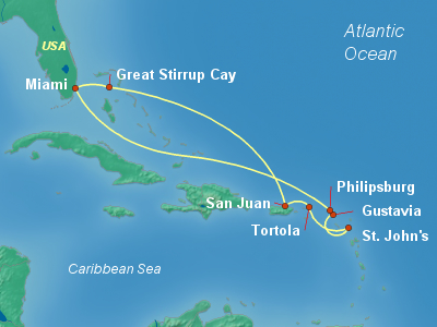 Caribbean Cruise Itinerary Map