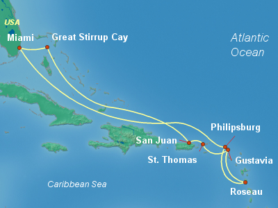 Caribbean Cruise Itinerary Map