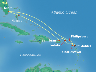 Caribbean Cruise Itinerary Map