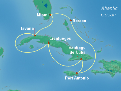 Cuba Cruise Itinerary Map