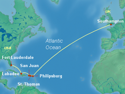 Caribbean Cruise Itinerary Map
