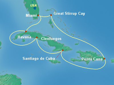 Cuba Cruise Itinerary Map