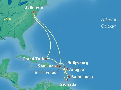 Caribbean Cruise Itinerary Map
