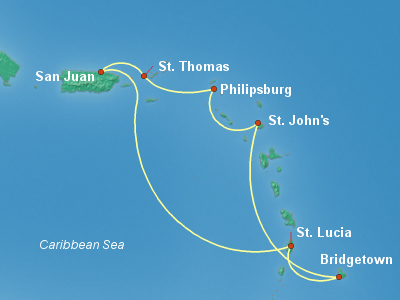 Caribbean Cruise Itinerary Map