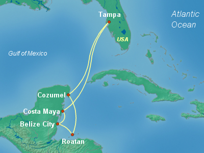 Caribbean Cruise Itinerary Map