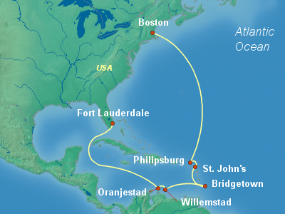 Caribbean Cruise Itinerary Map