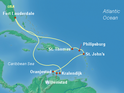 Caribbean Cruise Itinerary Map