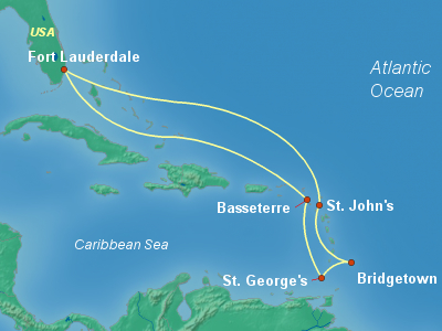 Caribbean Cruise Itinerary Map