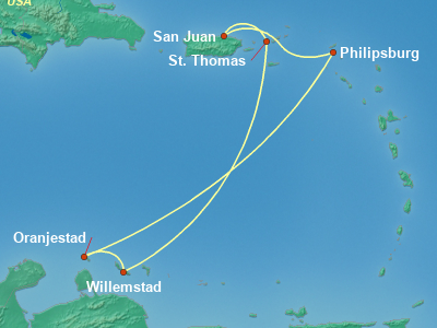 Caribbean Cruise Itinerary Map