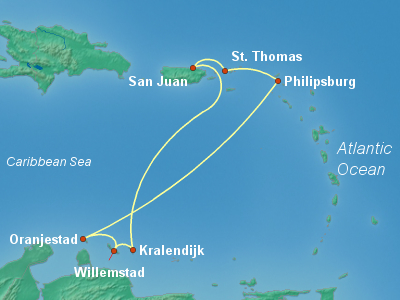 Caribbean Cruise Itinerary Map