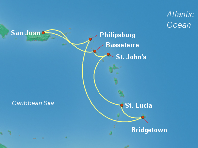 Caribbean Cruise Itinerary Map