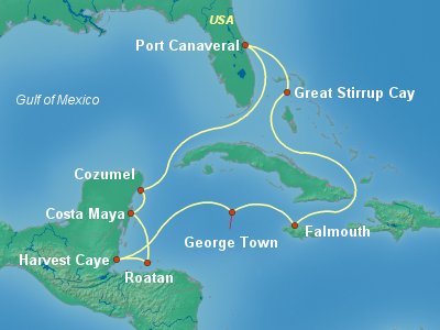 Caribbean Cruise Itinerary Map