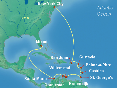 Caribbean Cruise Itinerary Map
